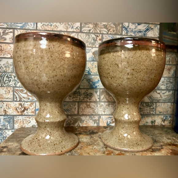 2 of The Coach House Pottery from Coggeshall Essex goblet/ chalice. 5.5” - Picture 3 of 8